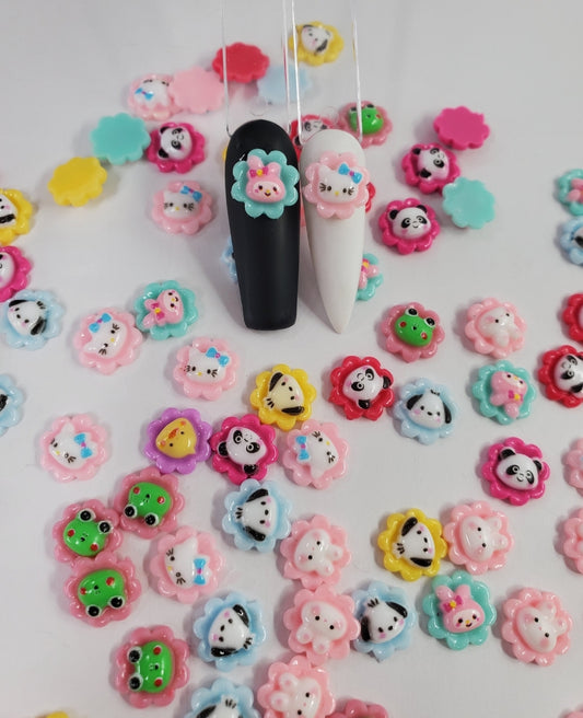 Sanrio flower mix Nail art charm- Glows in dark!