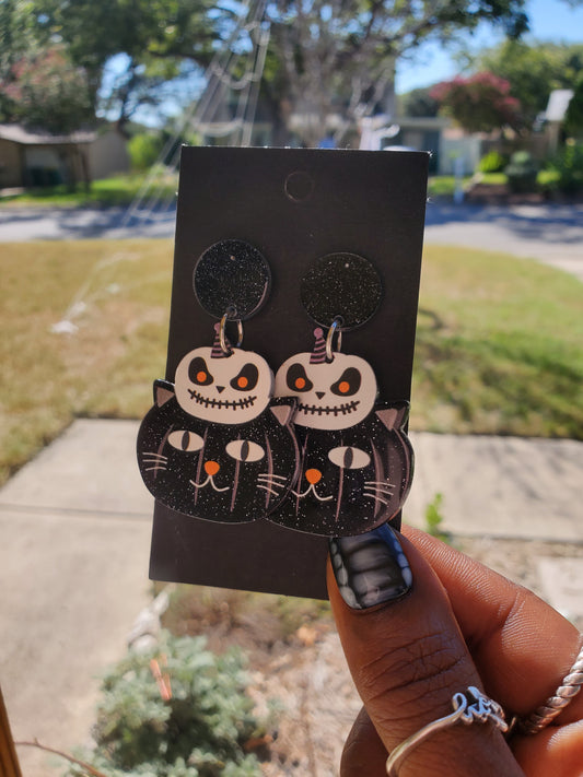 Naughty kitty acrylic earrings